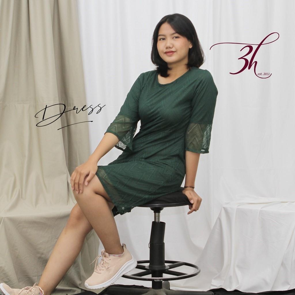 3H Dress Brukat Green (KL.04)