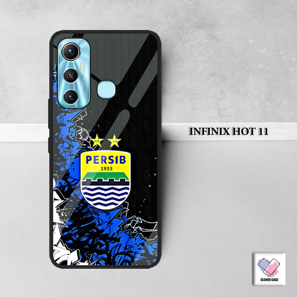 [BL33]  Case Glossy Case | INFINIX HOT 11 | CASE KEKINIAN LUCU |  Casing Hp Kilau Motif PERSIB BANDU