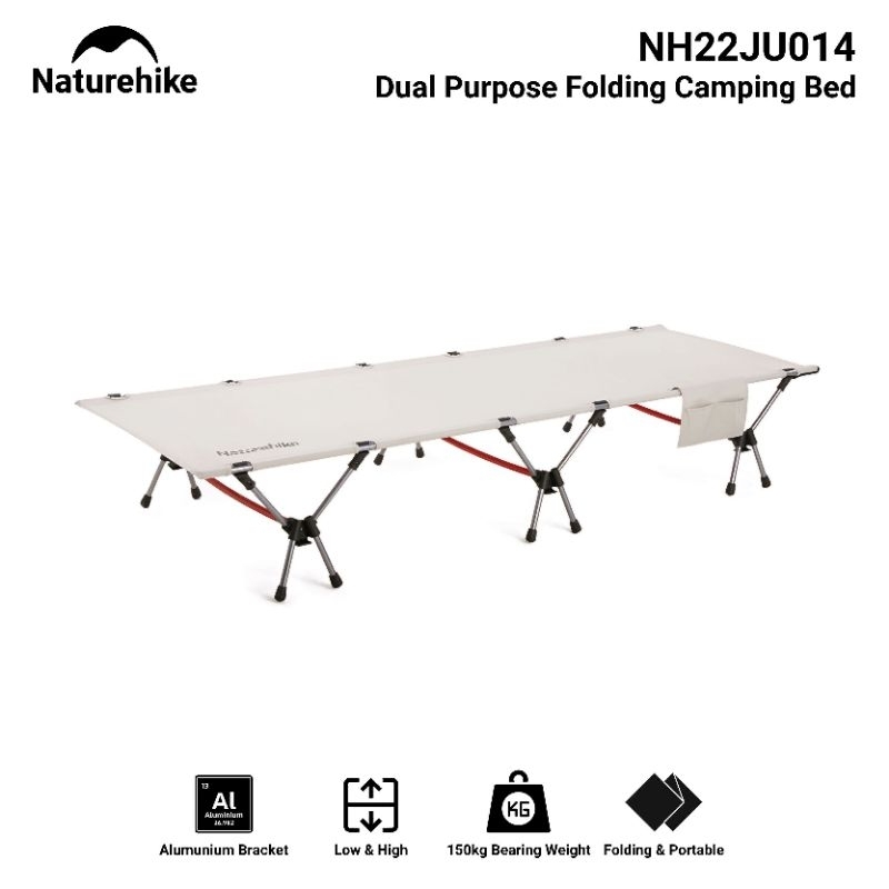 FOLDING BED NATUREHIKE NH22JU014 VELBED TEMPAT TIDUR CAMPING ULTRALIGHT PORTABLE CAMPING GLAMPING HI