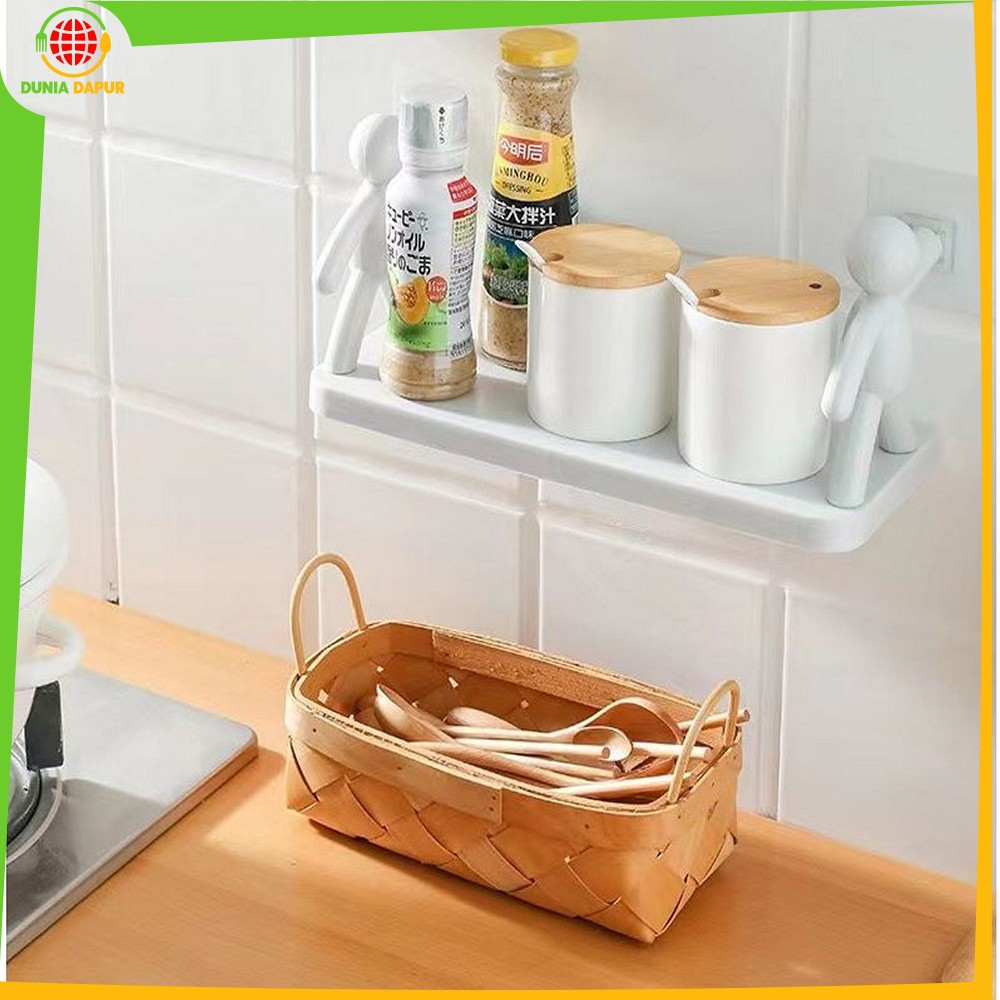 Rak Dapur Tempel Susun Minimalis Ambalan Dinding / Rak Gantung Hiasan Dinding Tanpa Paku Dunia Dapur