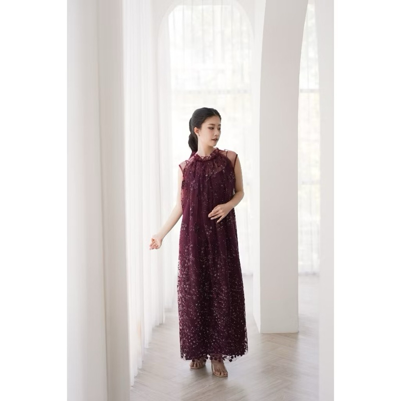SEWA | RENT Clara Burgundy Dress by aura Sewa Dress Kondangan