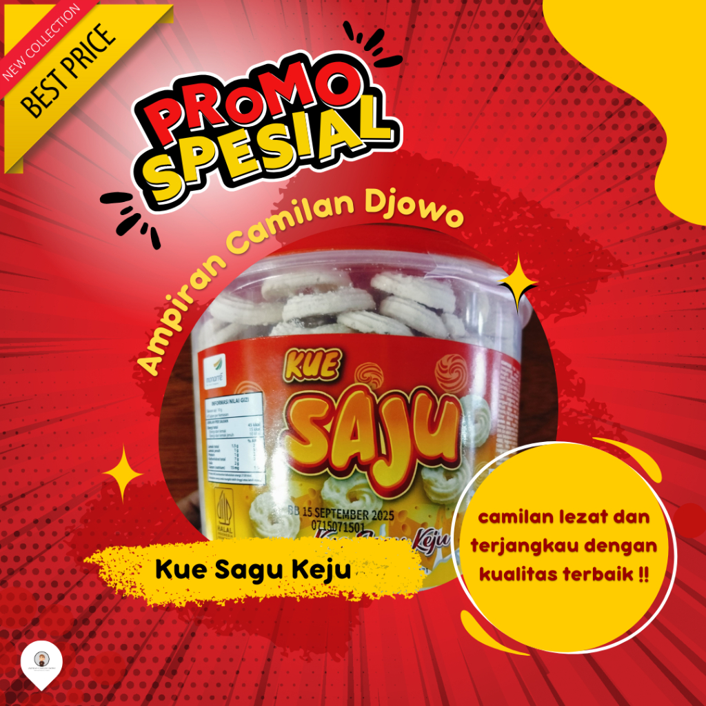 

Kue Sagu Keju Toples 470gr / Kue Saju Sagu Keju / Kue Sagu Keju - Ampiran Camilan Djowo