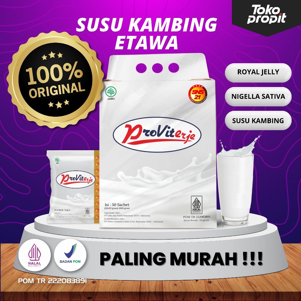 

Susu Kambing Etawa Proviterje 100% Original 5 Sachet