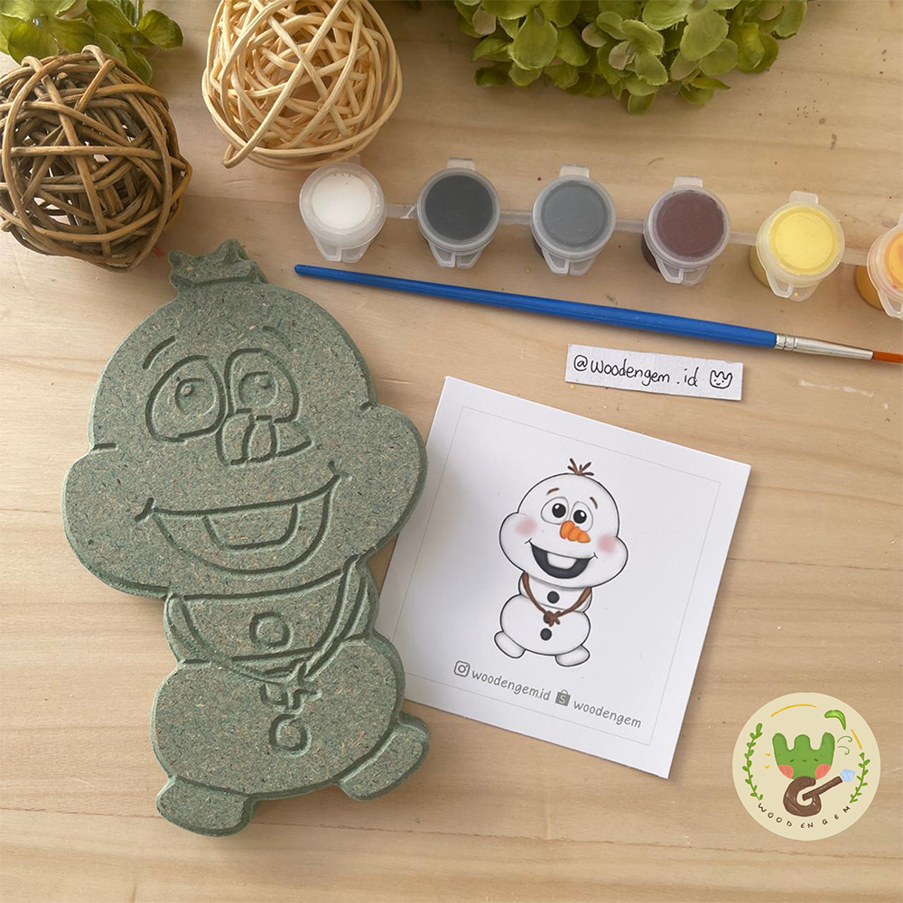 

WOODENGEM DIY Wood Painting Kit Mewarnai Melukis Mainan Anak Kayu Karakter Olaf Disney | Size M