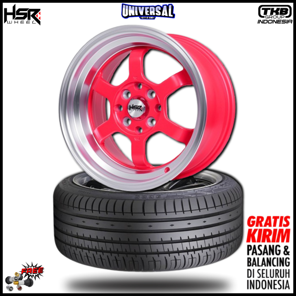 PAKET VELG+BAN BUAT MOBIL BRIO AGYA JAZZ DATSUN DLL MODEL HSR TOLYO R15+BAN ACCELERA PHI-R 185/55R15