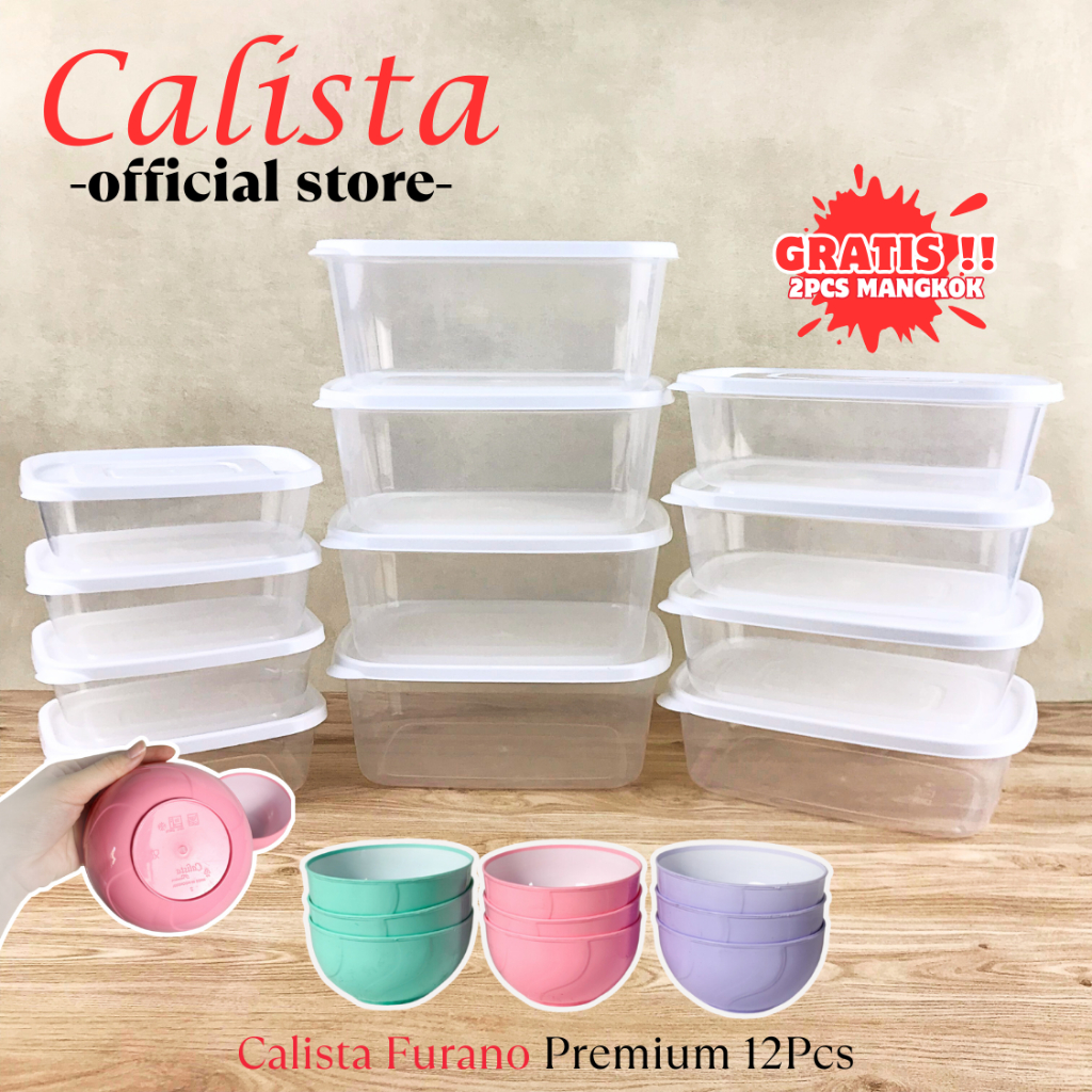 [ CALISTA ] TOPLES PLASTIK CALISTA FURANO SET ISI 14PCS FOOD CONTAINER TEMPAT PENYIMPANAN MAKANAN