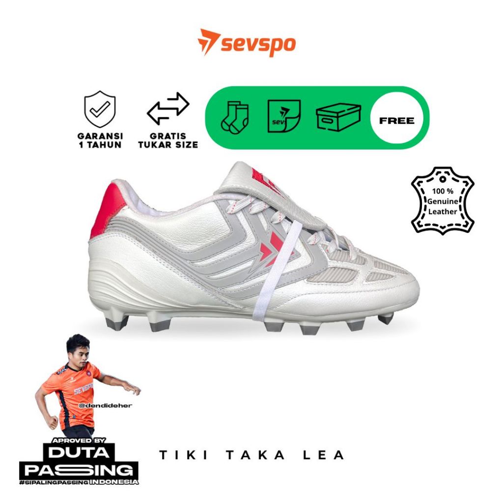 Sepatu Bola Sevspo Tiki Taka Leather - White