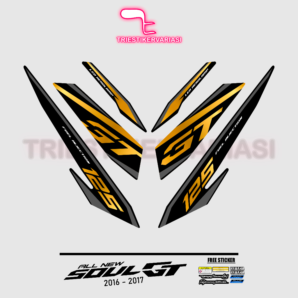 STIKER STRIPING MIO SOUL GT 125 ROBOT  2016 - 2017 GRAFIS VARIASI 001