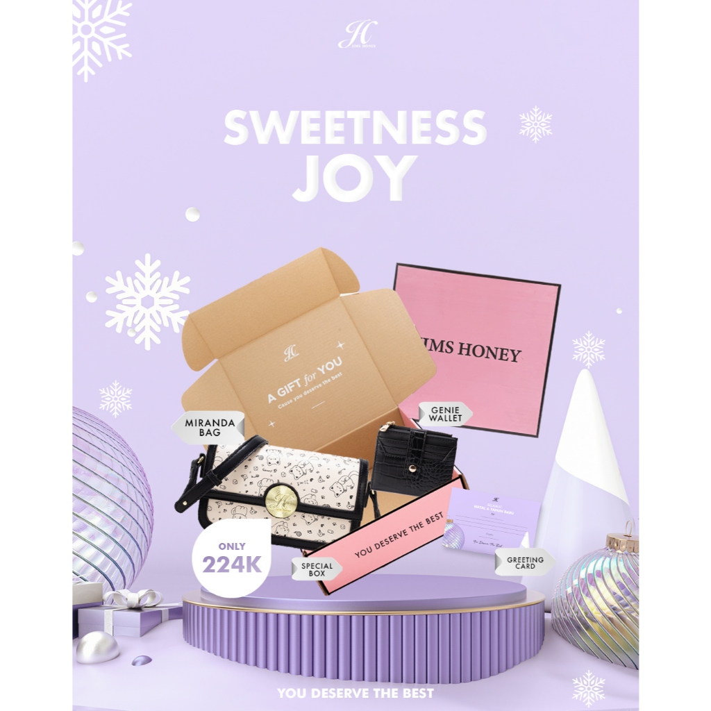 

(HAMPERS NATARU) SWEETNESS JOY - MIRANDA BAG + GENIE WALLET + BOX + CARD