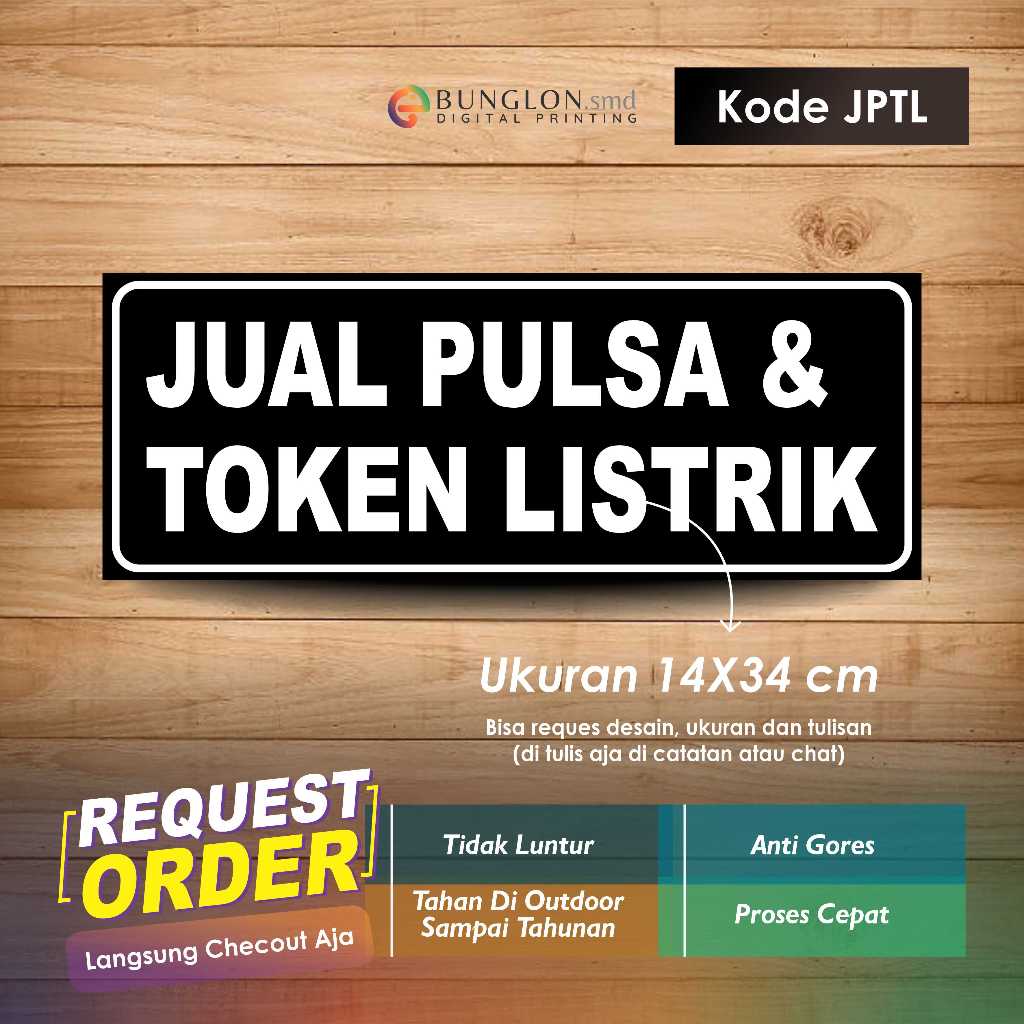 

STIKER JUAL PULSA DAN TOKEN LISTRIK + LAMINASI KODE JPTL HITAM