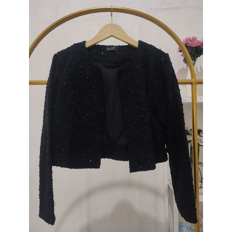 Outer Tweed Full Brukat bling bling pesta