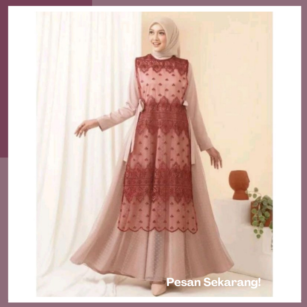 long vest ROMPI panjang tule ROMPI PANJANG  outer brukat  LONG VEST VANS TILLE Cardigan outer rompi 