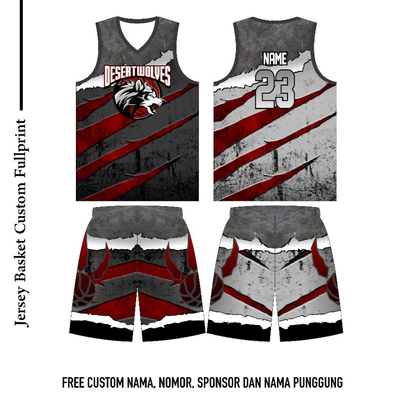 JERSEY BASKET CUSTOM FREE DESIGN FULL PRINTING