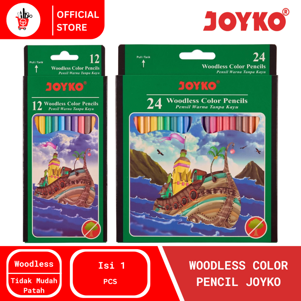 

Color Pencil | Pensil Warna Joyko Woodless Hexagonal Grip CP-103/CP-104 (1 PCS)