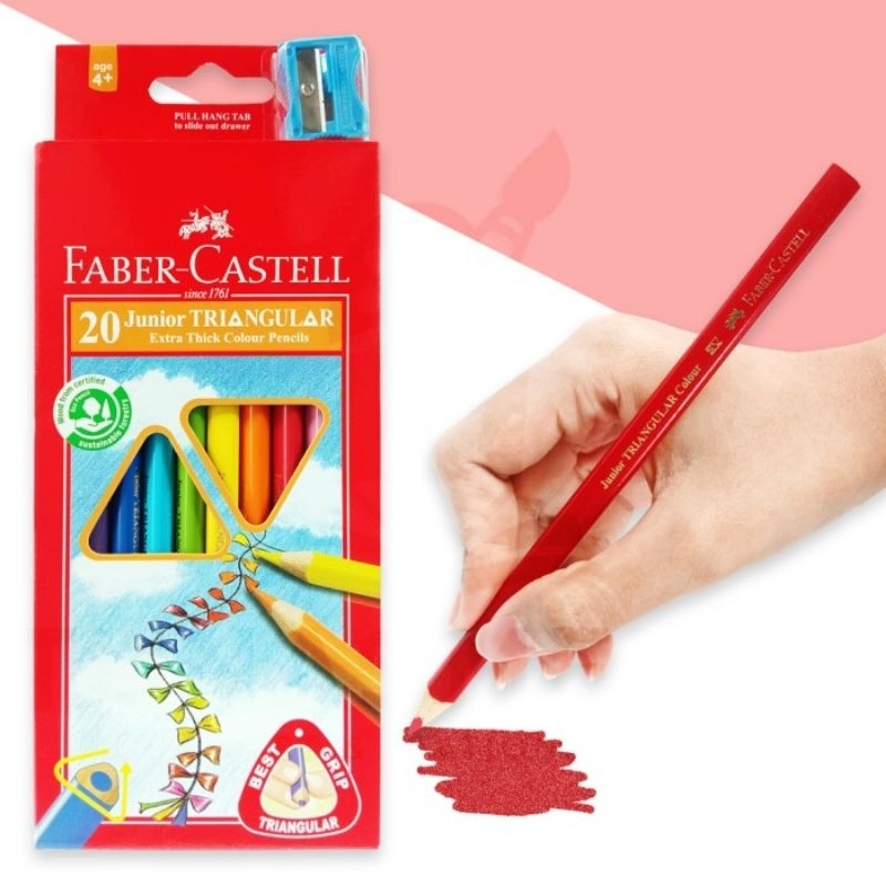 

Faber-Castell Pencil Grip Colour / Junior Grip Colour / Pensil Warna Junior Grip 10 20 30