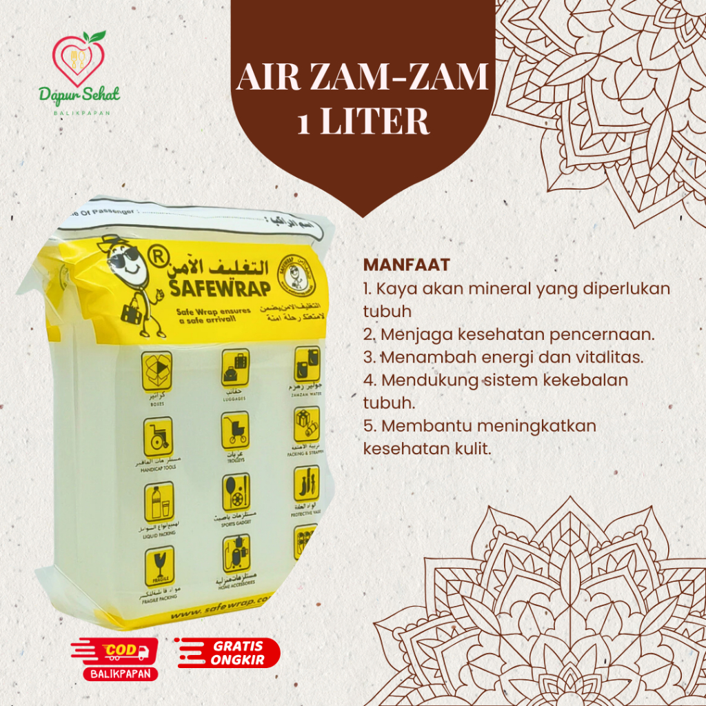 

Air Zamzam Original Balikpapan - Zam Zam Water 1 Liter - Asli untuk Haji & Umrah - COD Balikpapan