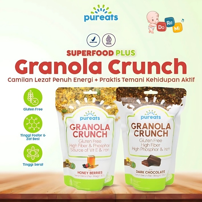 

PUREATS GRANOLA CRUNCH 100GR - ASI BOOSTER PLUS I SEREAL SARAPAN SEHAT