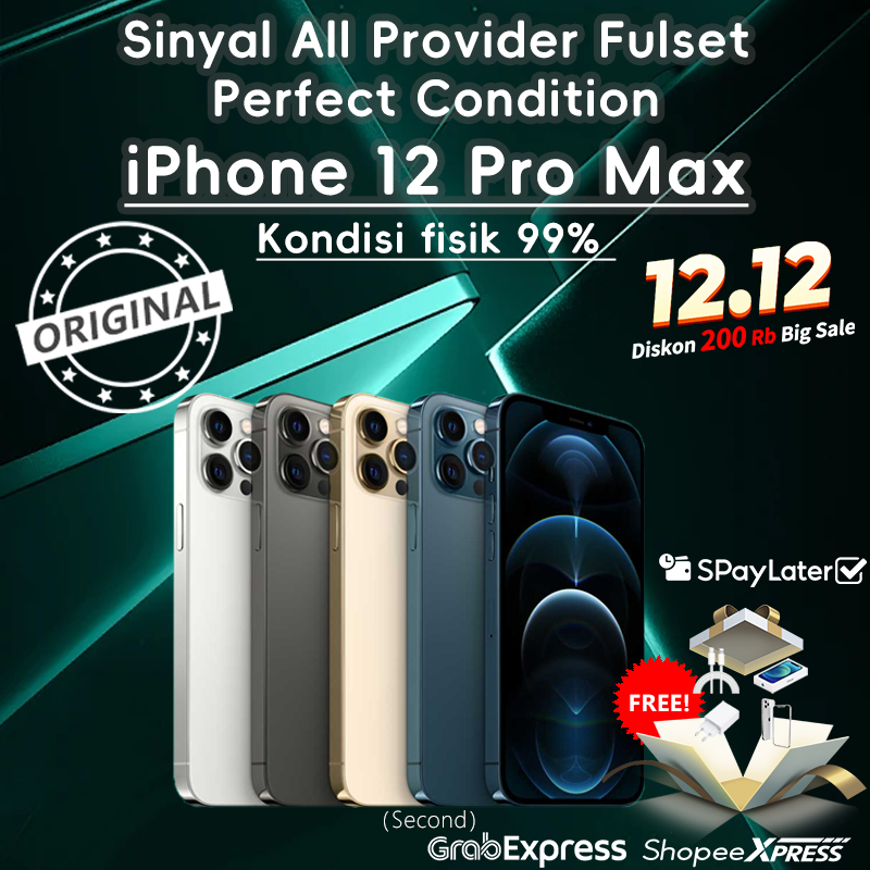 iPhone 12 Pro Max 128GB/256GB ALL SIM LTE 5G Second Original 100% Fullset Mulus/iPhone bekas/iphone 