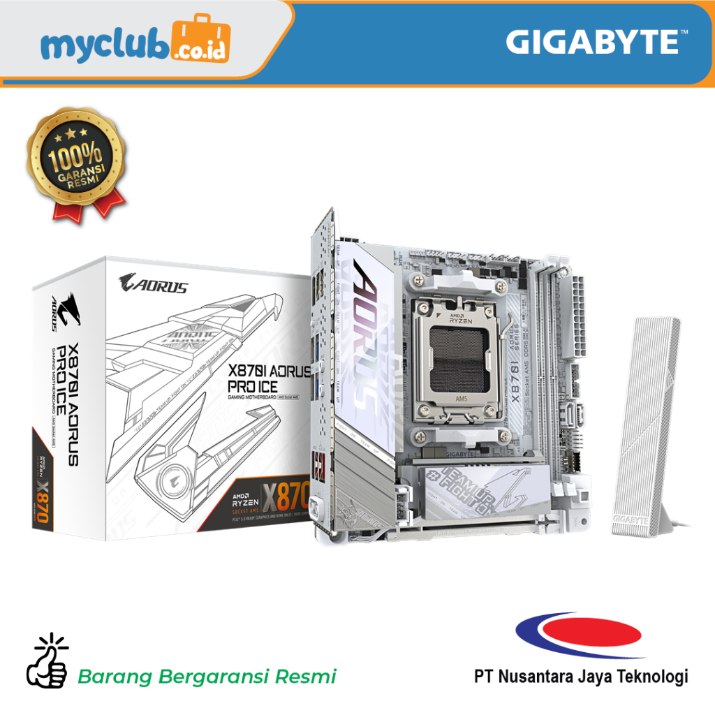Gigabyte Motherboard AMD X870I Aorus Pro Ice Socket AM5 2 x DDR5 Mini-ITX