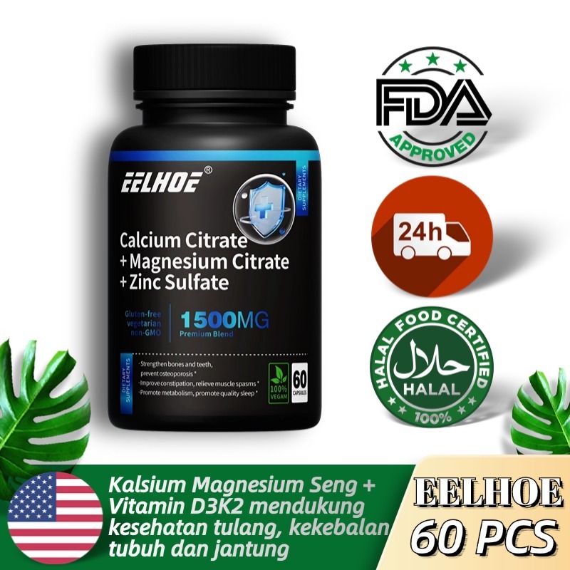 Kalsium, magnesium,zinc + D3K2, meningkatkan imunitas dan kualitas tidur, mendukung kesehatan tulang