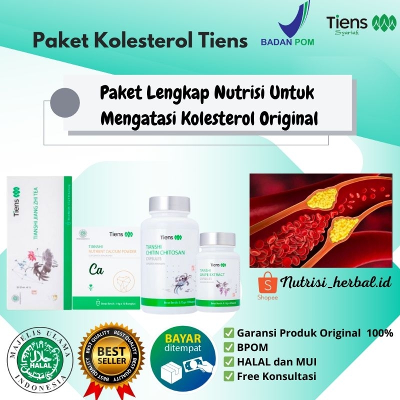 Paket Produk Tiens Untuk Kolesterol Darah Tinggi/Hipertensi Segel ORI Halal BPOM