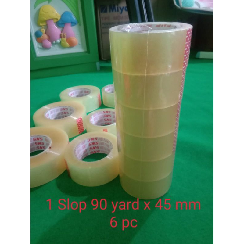 

Lakban bening 1 Slop 90y x 45mm SNS Sticky N Strong