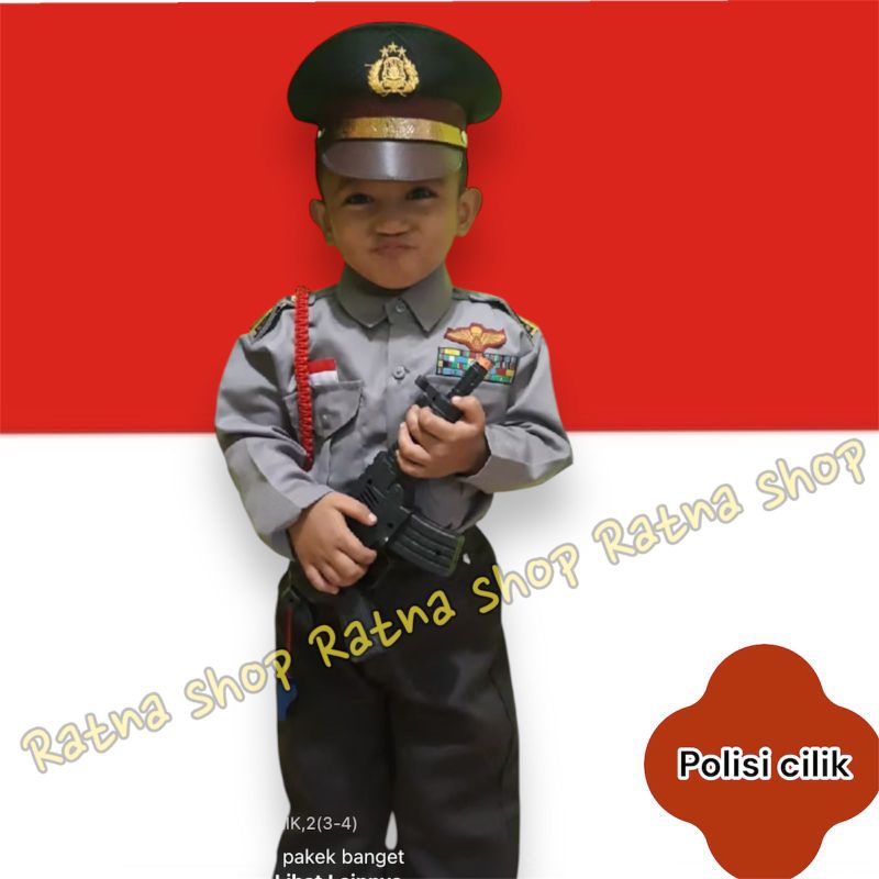 Baju polisi anak putra PAUD-TK-SD/Kostum polisi anak cowok PAUD-TK-SD