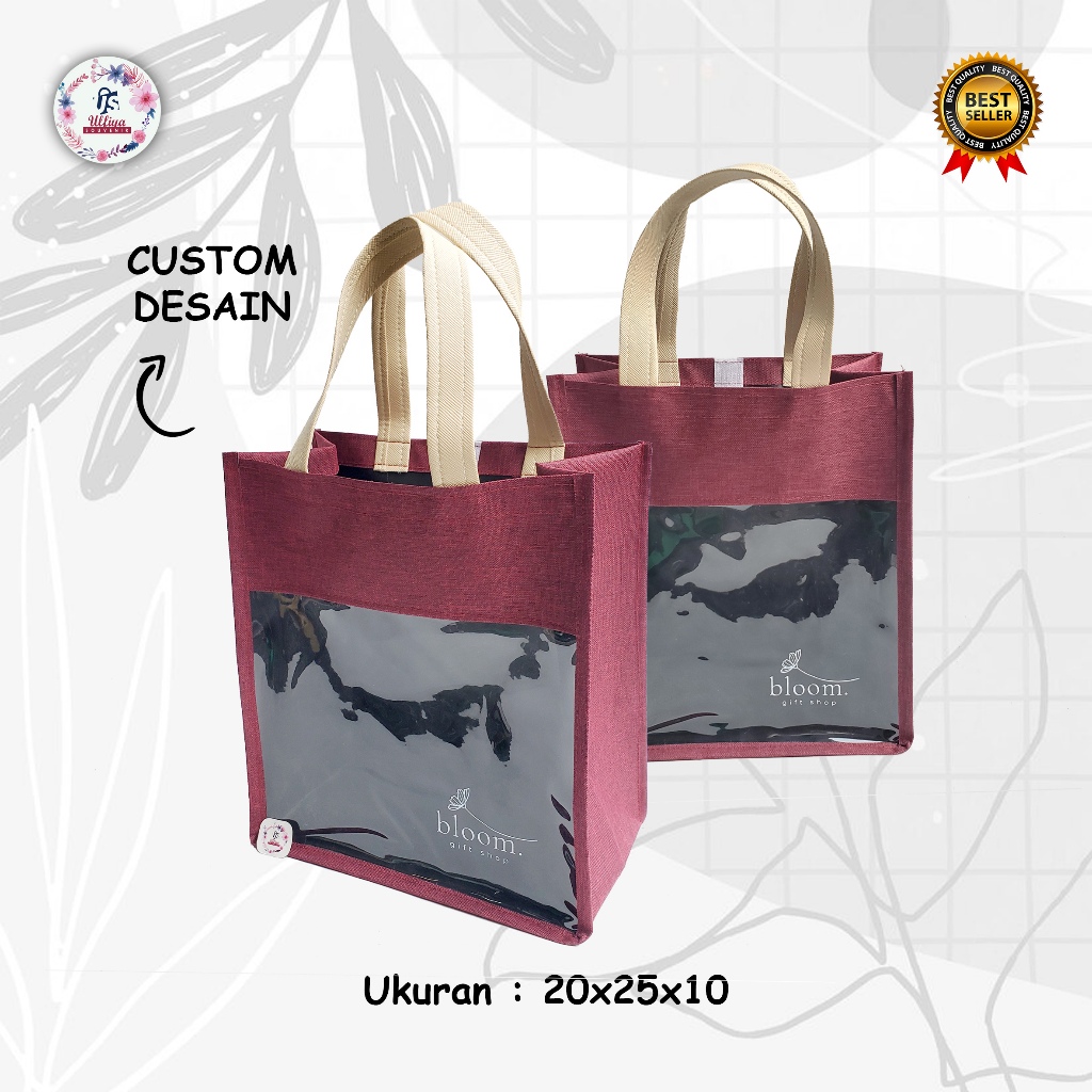 

PREMIUM MODEL HAMPERS BAG Tas Promosi Murah Di Bawah 20 Ribuan Tema Warna Maron Dan Bisa Custom Logo dan Warna