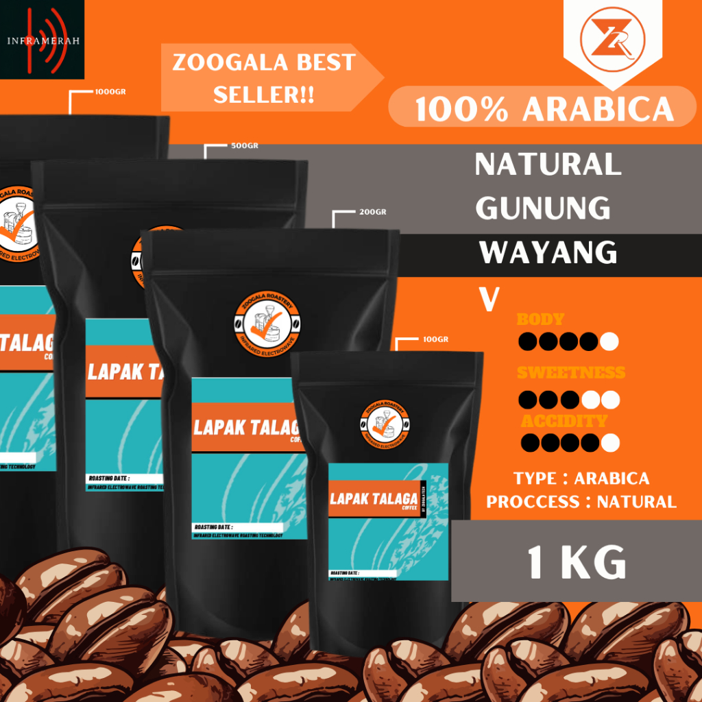 

Zoogala Biji Kopi Roast Beans Arabika Natural Gunung Wayang 1kg