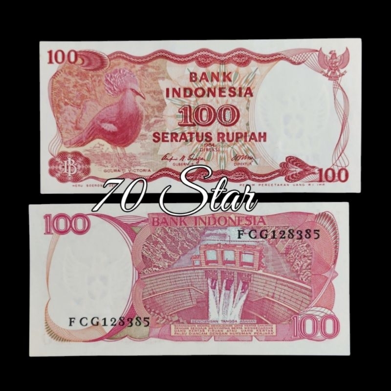 uang kuno 100 Rupiah Burung Goura Victoria 1984