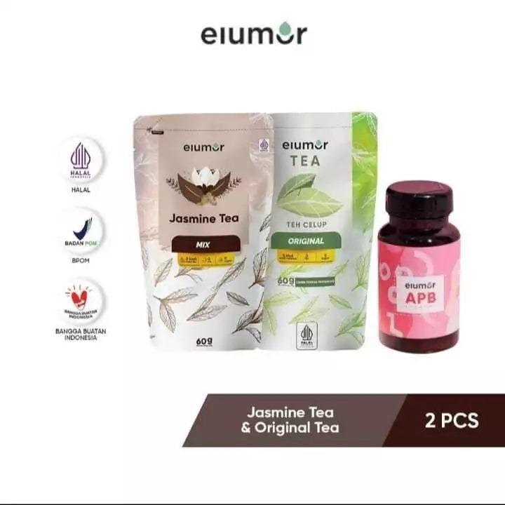 ELUMOR ORIGINAL TEA & JASMINE TEA (30 TEA BAGS) l TEH PELANGSING + APB SUPLEMEN PELANGSING (60 KAPSU