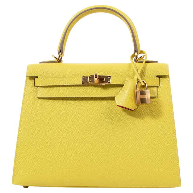 Tas Wanita Selempang Bahu 26Hermes 26Kelly Warna Kuning Kualitas premium