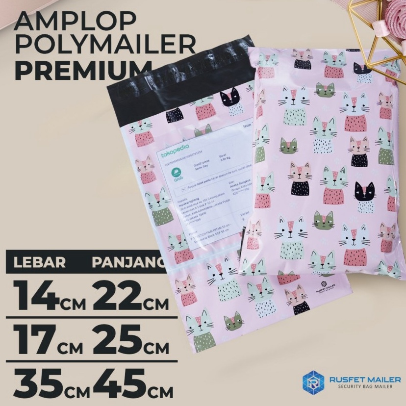 

ecLaris AMPLOP PLASTIK POLYMAILER CUTTIE CAT 17cm x 25cm 3 VARIASI ADA KANTONG ALAMAT L55