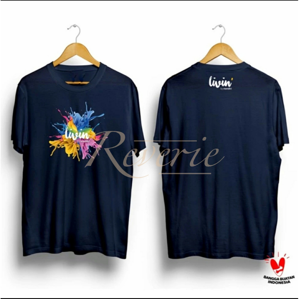KAOS SERAGAM LIVIN' MANDIRI COLORSPLASH BAJU TSHIRT STAFF KARYAWAN LIVING BANK MANDIRI BUMN