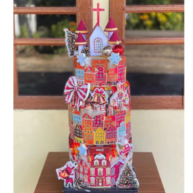 

Ready Snacktower christmast PARCEL LEBARAN NATAL hampers instan hadiah keluarga saudara relasi