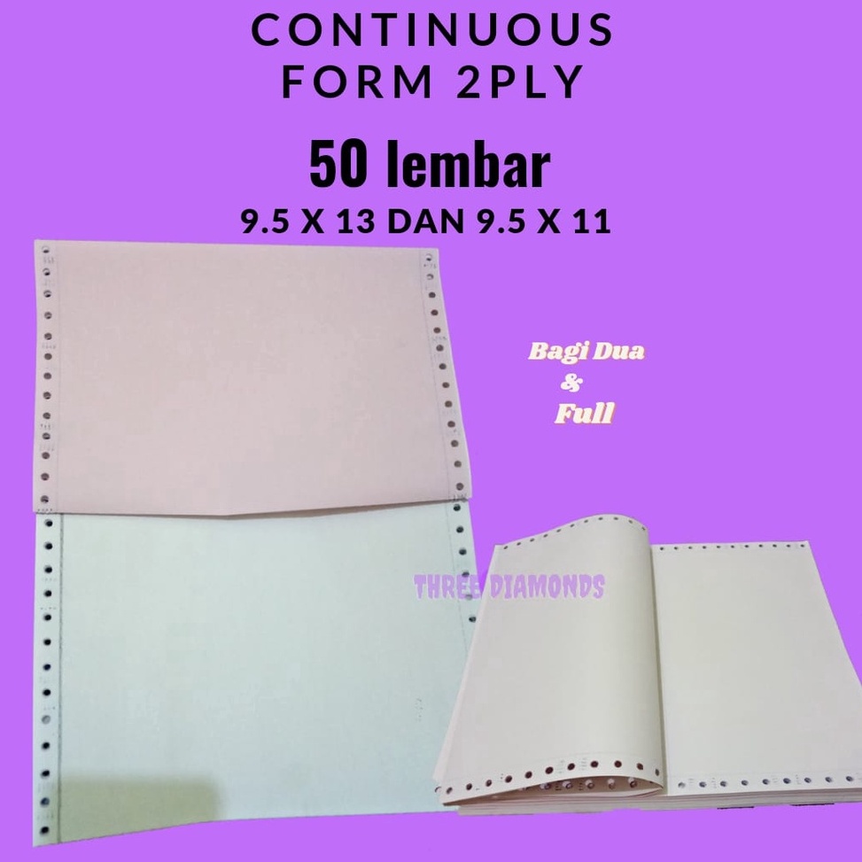 

9bPromo 5 LEMBAR Continuous Paper 2 ply 95x13 2 dan 95x11 2 Kertas Faktur Invoice Surat Jalan Nota NCR I48