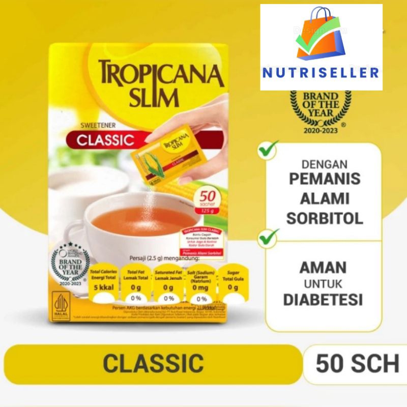 

Tropicana Slim Classic 50 Sachet- Penganti Gula