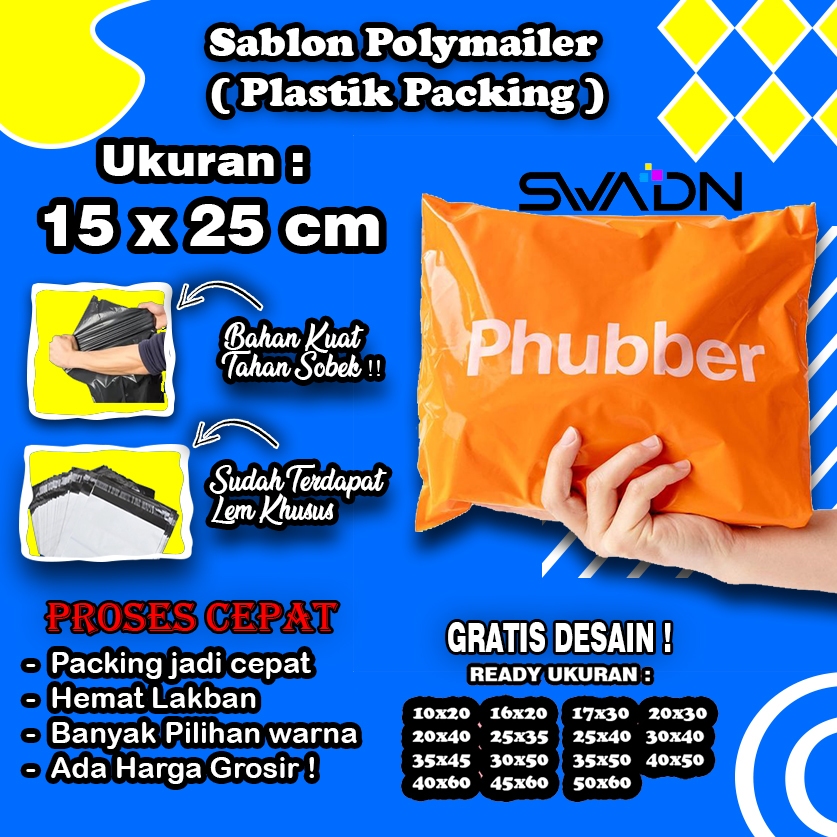 

SABLON POLYMAILER 15X25 GRATIS DESAIN / SABLON PLASTIK POLYMAILER / SABLON PACKAGING/ SABLON SABLON PACKING /PLASTIK PACKING