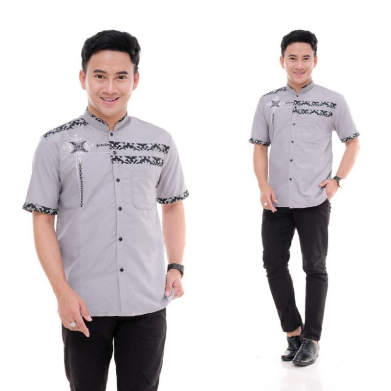 Kemeja batik pria bordir lengan panjang seragam kerja/seragam kerja wanita/ seragam kerja pria/serag