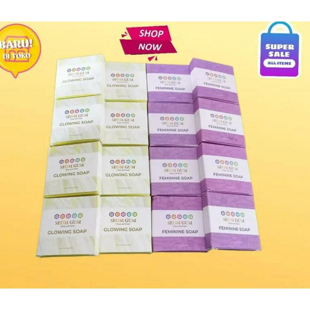 10 PCS PAKET - SABUN SEOM GUM GLOWING SOAP / FEMININE SOAP KEMASAN POLOS ORIGINAL BPOM