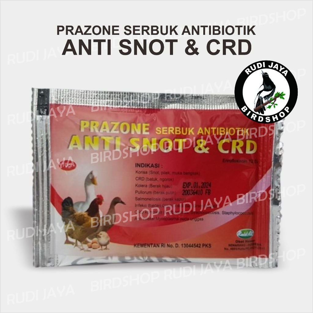 ANTI SNOT & CRD AYAM BEBEK 1 SACHET 10 GRAM PRAZONE ENROFLOXACIN RAID-ALL OBAT ANTIBIOTIK