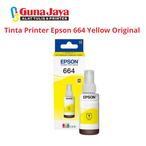 Tinta Printer Epson 664 Yellow Original - Tinta Berkualitas untuk Hasil Cetak Warna Cerah dan Tajam