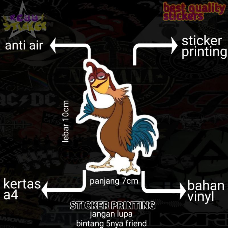 

STICKER PRINTING ANTI AIR AYAM WELL
