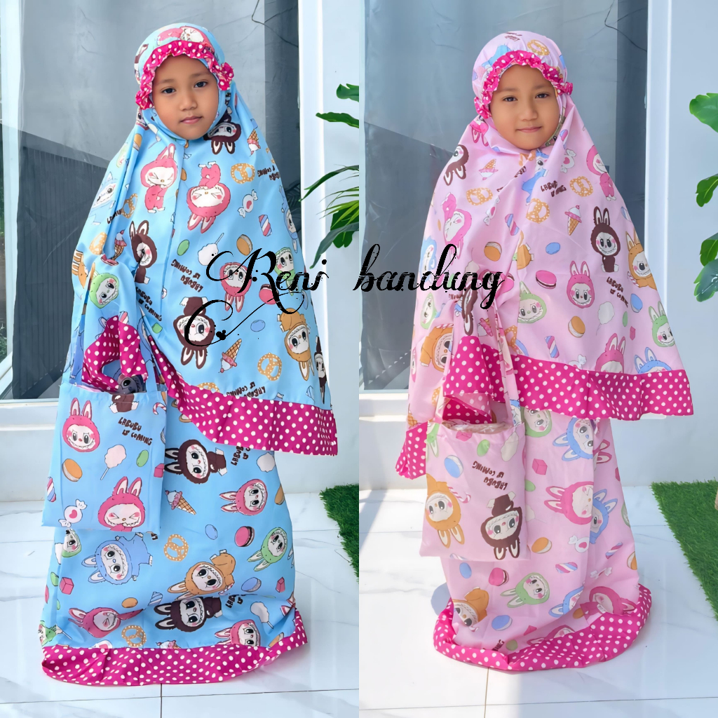 Reni Bandung Mukena Motif Kartun Mukena Labubu Anak Perempuan Mukena Terbaru Mukena Anak Usia 3 Tahu