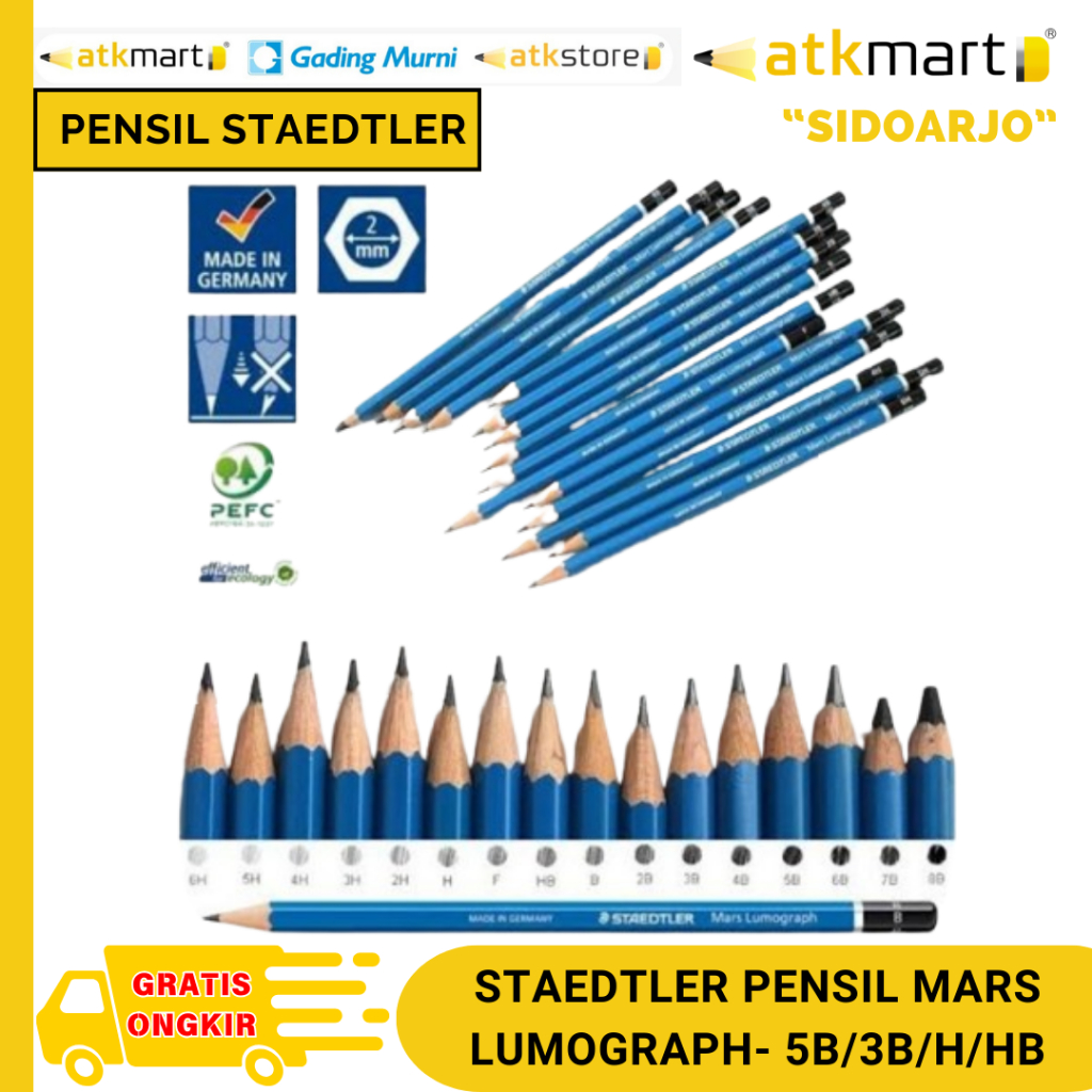 

STAEDTLER PENSIL MARS LUMOGRAPH- 5B / 3B / H / HB