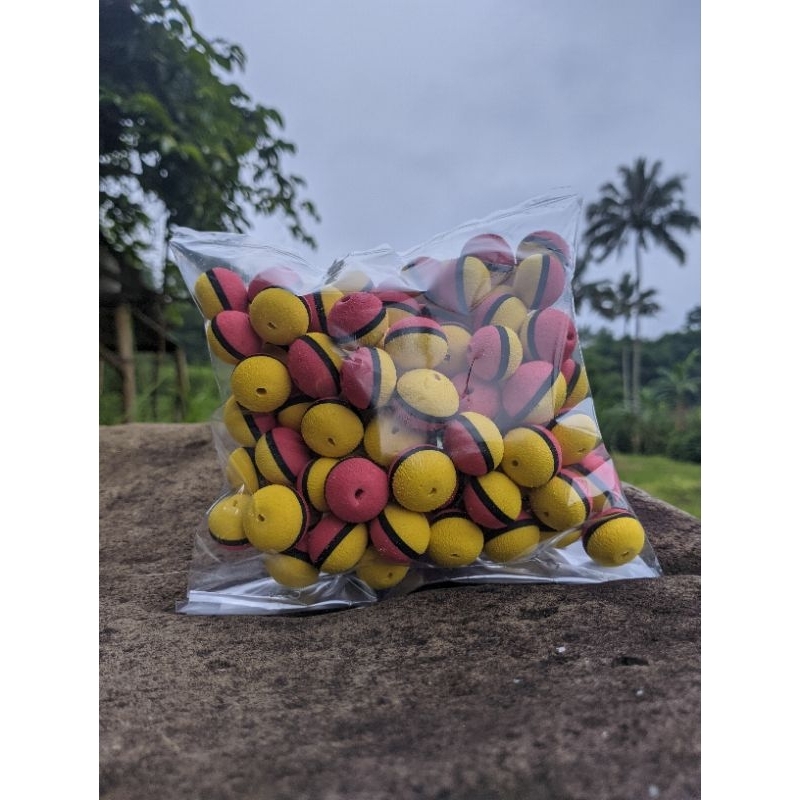 pelampung pancing busa sepon 100 pcs bolong tengah