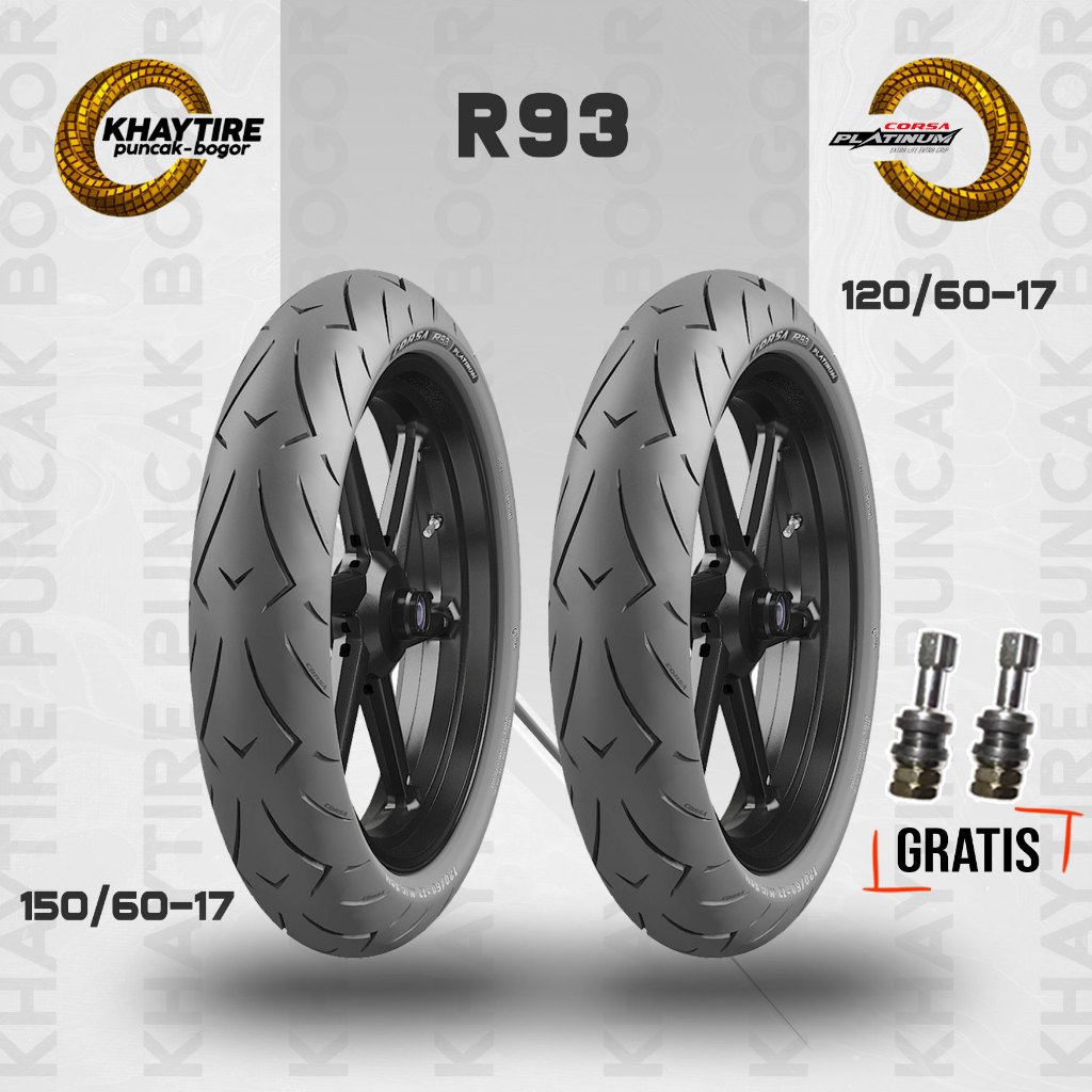 Paket Ban Soft Compound Motor Sport - Supermoto CORSA R93 PLATINUM 120/60-17 + 150/60-17 Tubeless