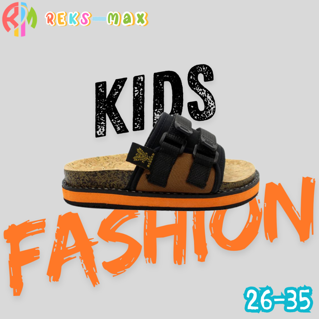 REKS-MAX PY TRES HITAM - Sandal Slide Casual Sol Puyuh Anak