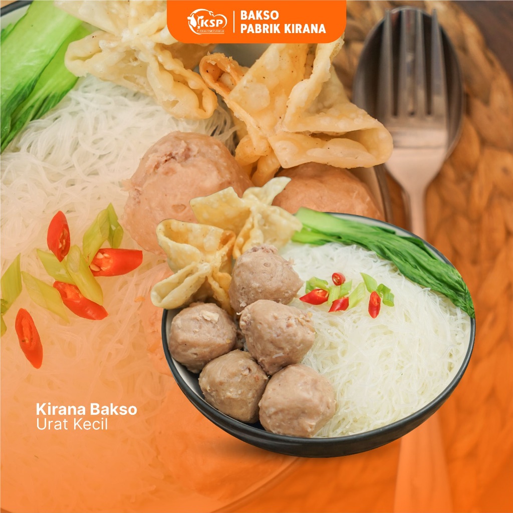 

BAH Bakso Urat Kecil Grand Kirana Ukuran 550Gram Umur Penyimpanan 6 Bulan Rebus Goreng Panggang