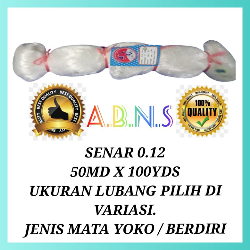 JARING BURUNG JARING IKAN SENAR 0,12 50MD X 100YDS (MATA TEGAK) YOKO /JARING IKAN SENAR 0.12/ JARING
